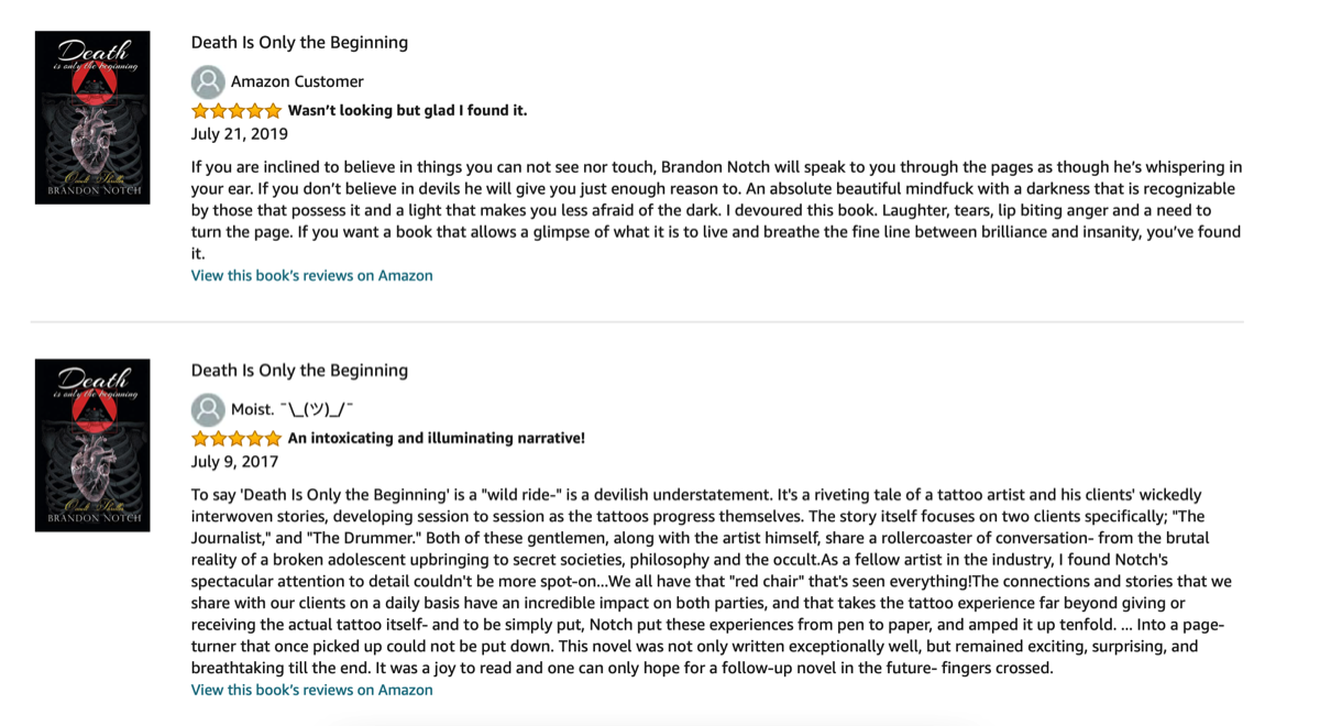 Customer book reviews of Death is Only the Beginning